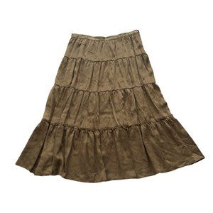 To the Max Tiered Silk Midi Skirt Size 8